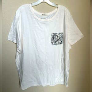 Marine Layer Saddle Hem White Contrast Pocket Tee T-Shirt Mens Size XL